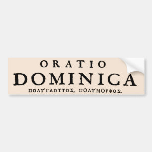 Oratio Dominica Bumper Sticker
