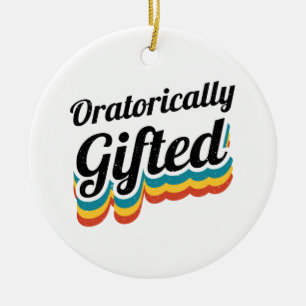 Oratorically Gifted Debate Team Squad Debater Ceramic Tree Decoration