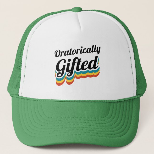 Oratorically Gifted Debate Team Squad Debater Trucker Hat (Front)