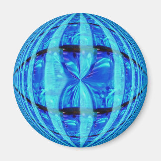 Orb Blue fridge magnet round