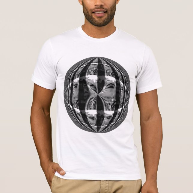 Orb Chrome Black Round t-shirt white (Front)