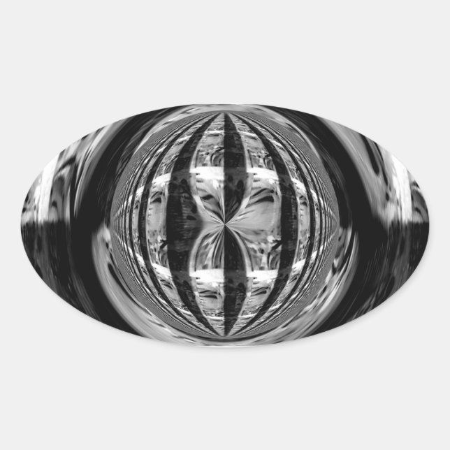 Orb Chrome Black sticker oval (Front)