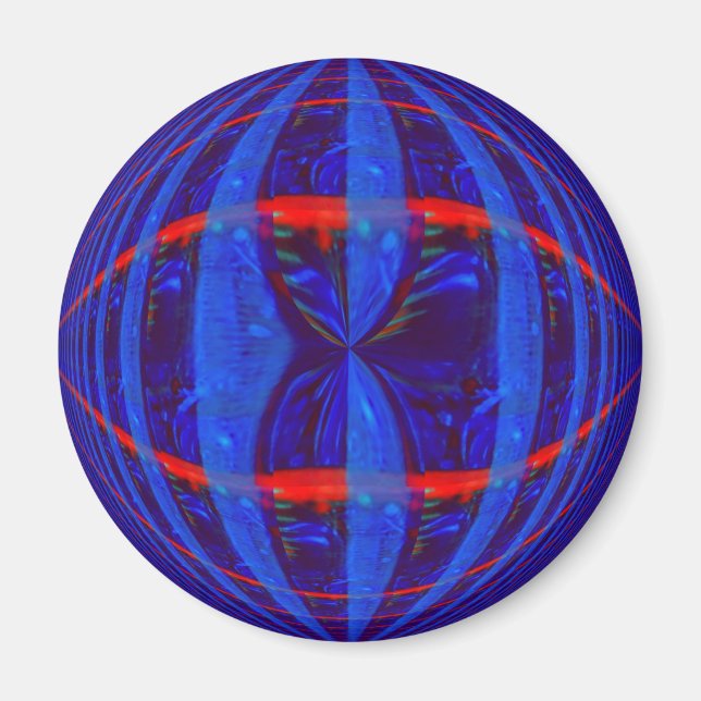 Orb Dark Blue fridge magnet round (Front)