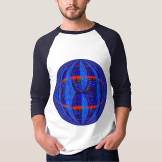 Orb Dark Blue Round t-shirt 3/4 sleeve raglan