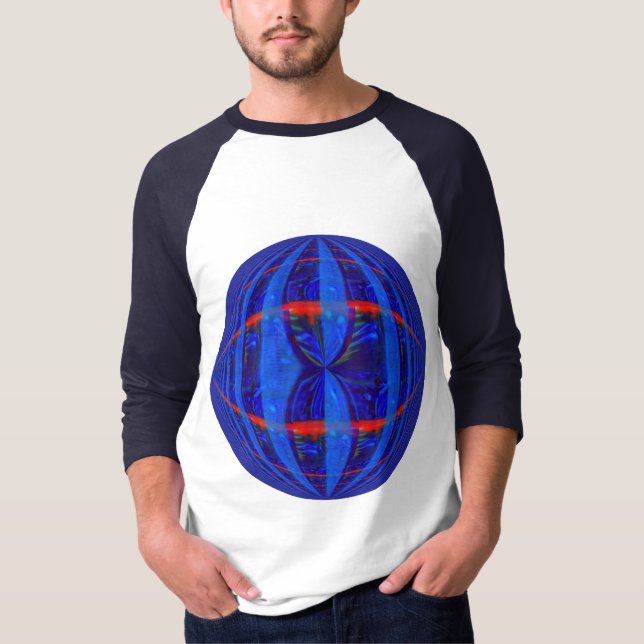 Orb Dark Blue Round t-shirt 3/4 sleeve raglan (Front)
