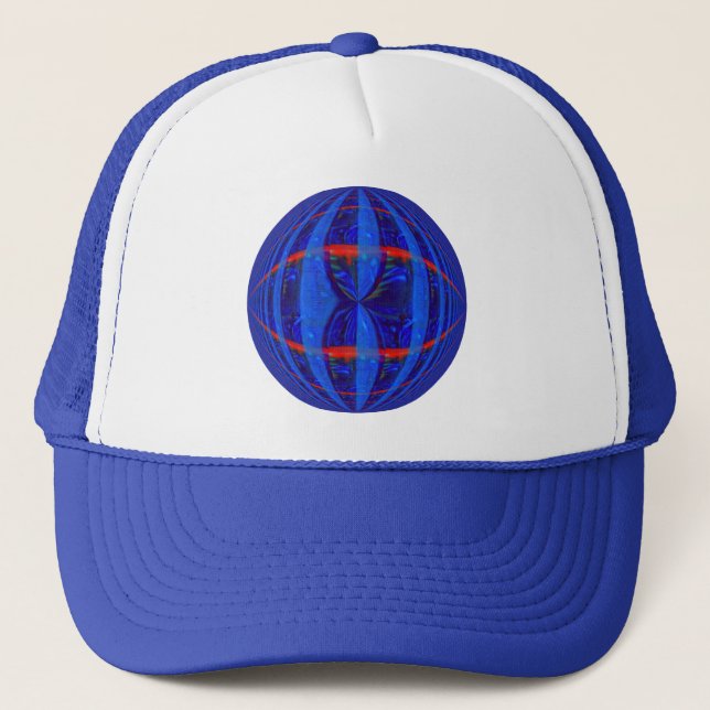 Orb Dark Blue Round trucker hat (Front)