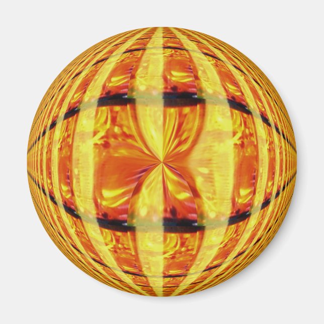 Orb Gold fridge magnet round (Front)
