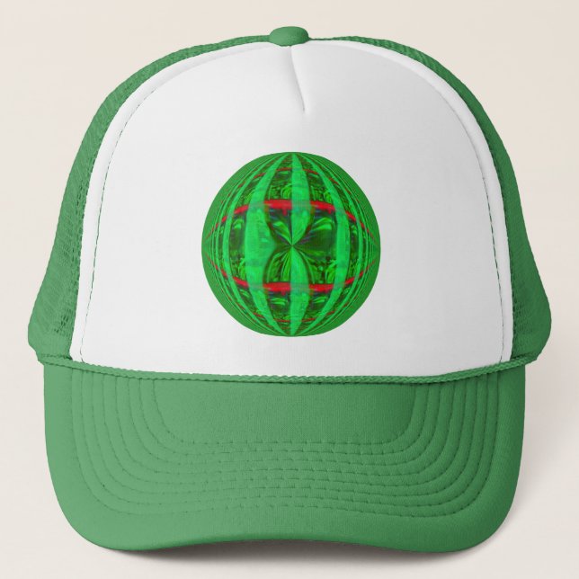 Orb Green Round trucker hat (Front)