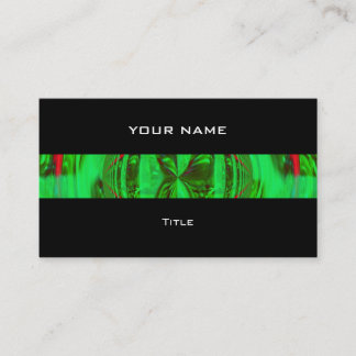 Orb Green stripe business card black back