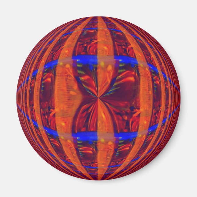 Orb Red fridge magnet round (Front)