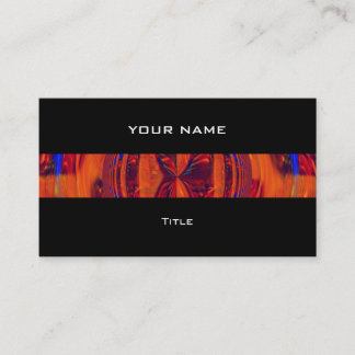 Orb Red stripe business card black back