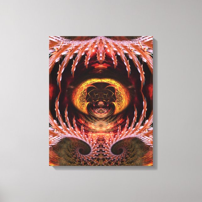 Orb Spirit Tree Fractal Art Fantasy Wrapped Canvas (Front)