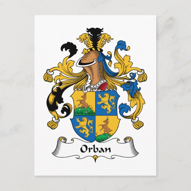 Orban Family Crest Postcard (Front)