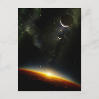 Orbit of an alien planet postcard