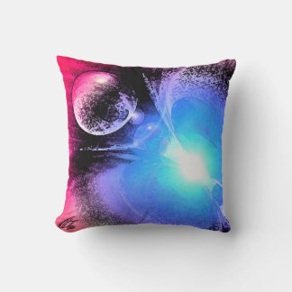 ORBITAL CONVERGENCE Retro Sci-Fi Throw Pillow