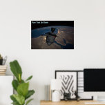 Orbital Dreidel Poster<br><div class="desc">A manned, orbiting Chanuukah dreydel (dreydel) for aspiring astronauts. Earth image courtesy NASA. Customise by adding your own text.</div>