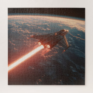 Orbital Jet Over Earth – Sci-Fi Puzzle