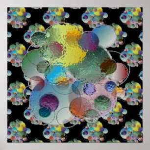 Orbs Planets Abstract Shapes Poster