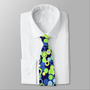 Orbs Polka Dot Abstract Navy Two-sided Tie