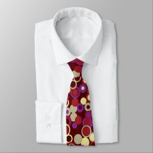 Orbs Polka Dot Burgundy Two-sided Printed Tie