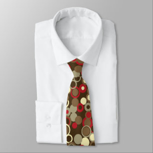 Orbs Polka Dot Cocoa Brown Two-sided Printed Tie