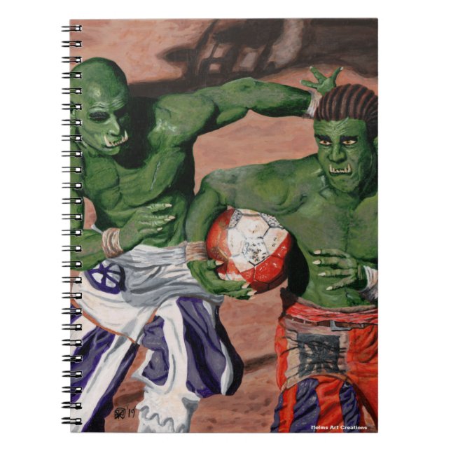 Orc Gladiator Football Fantasy Art Spiral Notebook (Front)