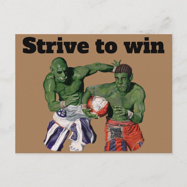 Orc Gladiator Football Sport Fantasy Art Postcard (Front)