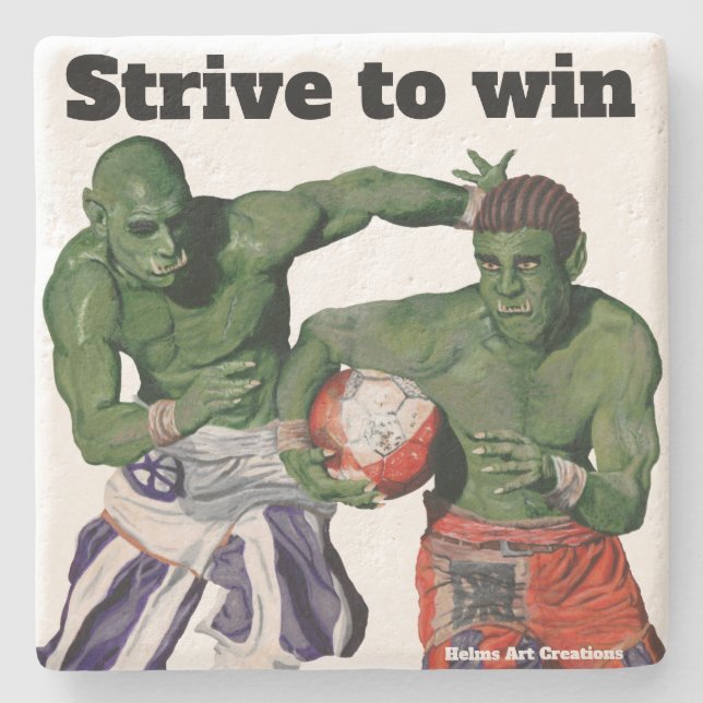 Orc Gladiator Football Sport Fantasy Stone Coaster (Front)