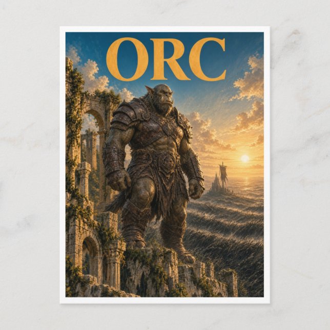 Orc, Gothic Fantasy Monster Postcard (Front)
