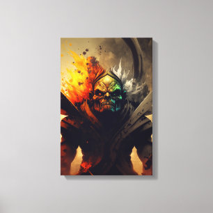 Orc Warlord Fantasy Canvas Print D&D Gift