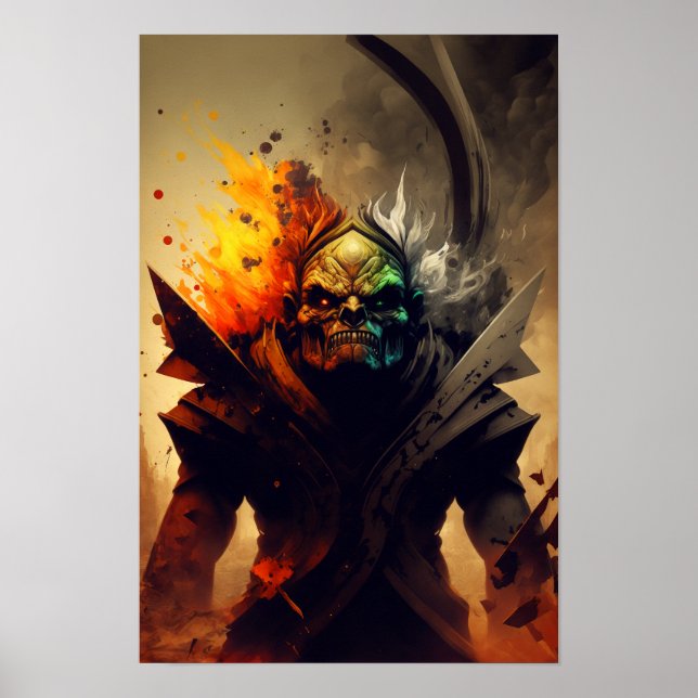 Orc Warlord Fantasy Poster | D&D Decor 1 (Front)