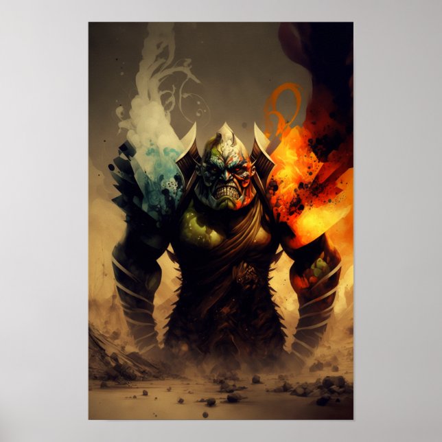 Orc Warlord Fantasy Poster | D&D Decor 2 (Front)