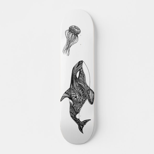 Orca and Jellyfish "Killer" Skateboard Deck (Front)