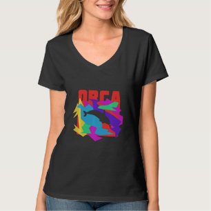 Orca Animal Mosaik Puzzle Swea T-Shirt