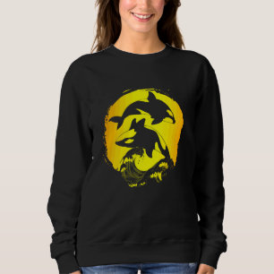 Orca Animal  Ocean Animal Waves Killer Whale Long  Sweatshirt