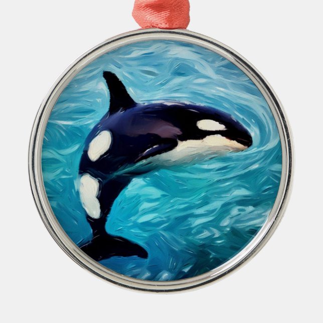 Orca Art Metal Tree Decoration (Front)