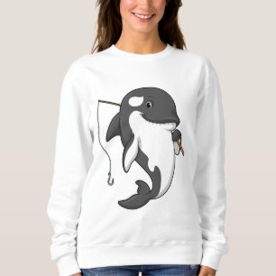 Orca as Fisher with Fishing rod Sweatshirt