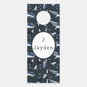 Orca Baby Boy Teal Door Hanger
