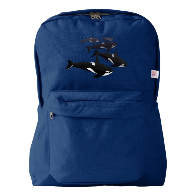 Orca Backpack Killer Whale School Bags Customise (Front)