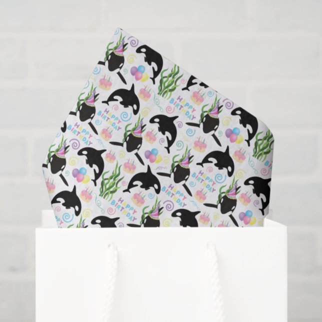Orca Birthday Tissue Paper (Gift Bag)