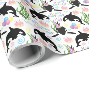 Orca Birthday Wrapping Paper