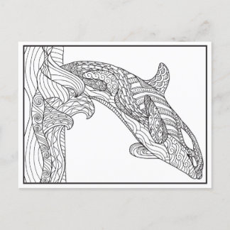 Orca Black and White Postcard