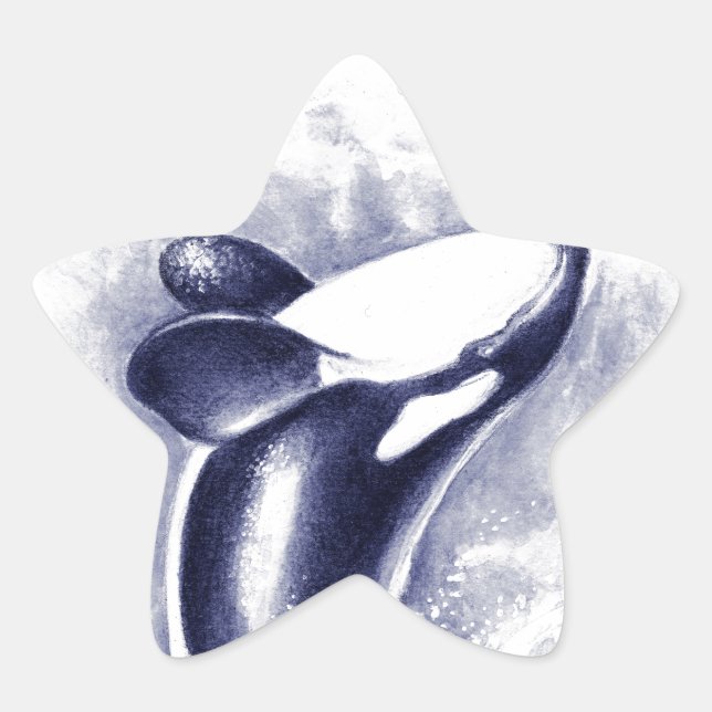 Orca Breaching Star Sticker (Front)