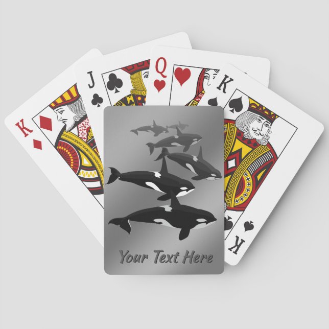 Orca Cards Custom Killer Whales Art Playing Cards (Back)