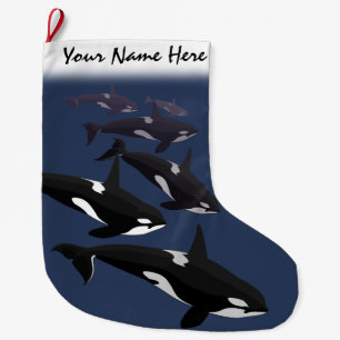 Orca Christmas Stocking Personalised Killer Whale