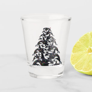 Orca Christmas Tree for Ocean and Marine Life Love Shot Glass