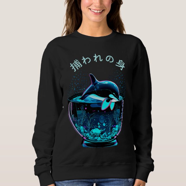 Orca End Captivity Free The Orcas Marine Protectio Sweatshirt (Front)