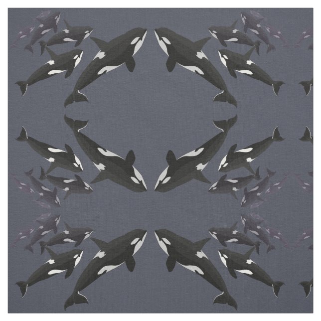 Orca Fabric Killer Personalised Whale Art Fabric (Swatch)