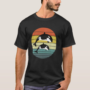 Orca Family Vintage Retro Art, Killer Whale Family T-Shirt