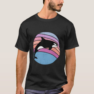 Orca Family Vintage Retro Art Killer Whale Family T-Shirt